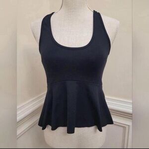bebe Black Peplum Tank Top
